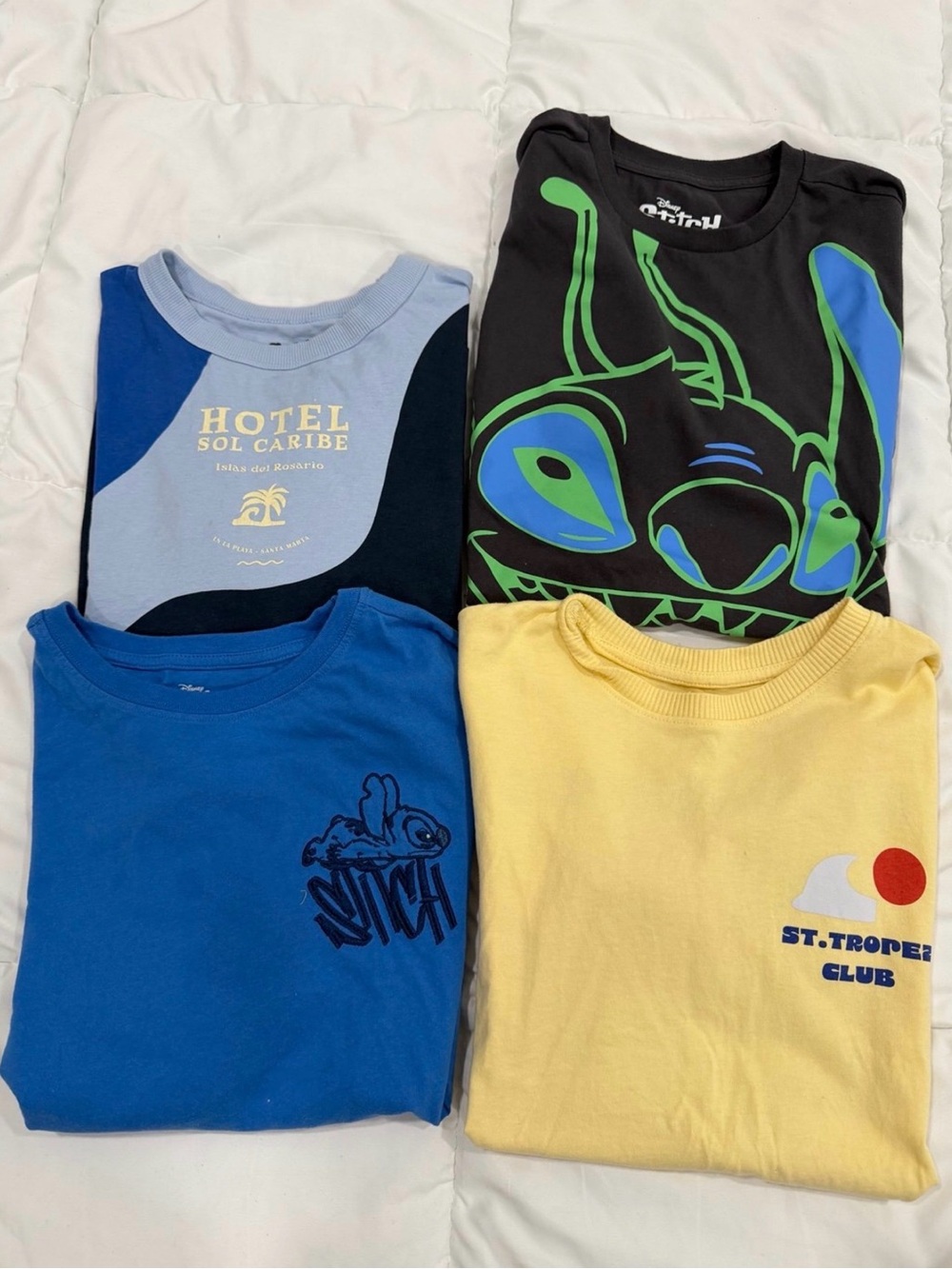 Mixed Graphic Tees Bundle - Blue, Black, Yellow